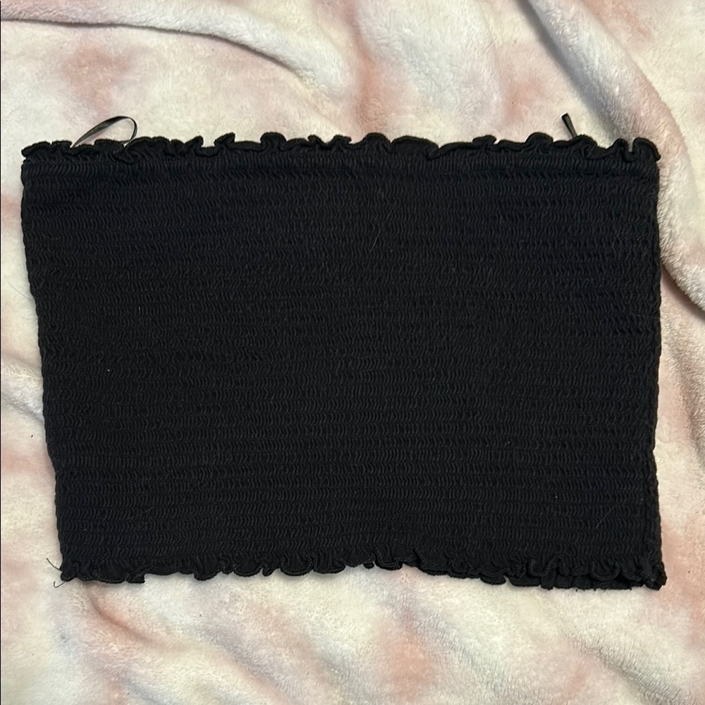 Black Smocked Tube Top